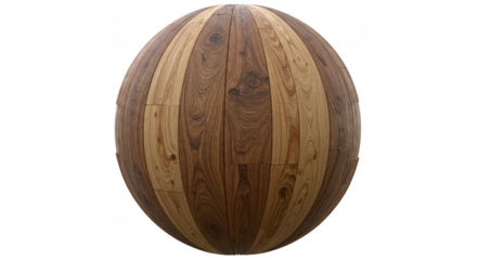3D Wooden Sphere Texture Material with Surface Detail Isolated Background