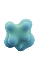 Abstract Blue Shape Isolated Background Fluid Blob Smooth Design