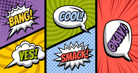 Comic Book Sound Effects and Speech Bubbles