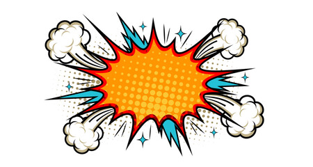 Comic Book Explosion Burst with cloud