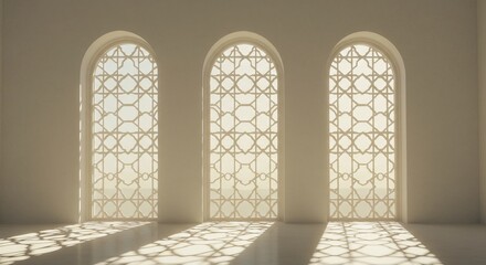 Peaceful Anime Scene: Islamic Architecture with Beautiful Light and Shadow Play