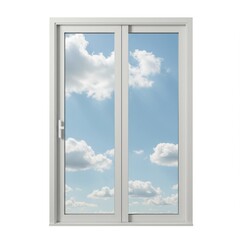 Fototapeta premium Sliding glass door isolated on white background for architecture uses.