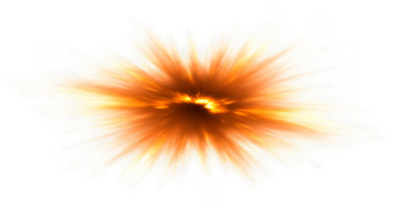 Abstract Light Explosion Energy Burst Flare Effect Transparent Background