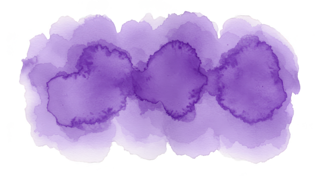 Abstract Purple Watercolor Stain Blob Illustration Transparent Background - Powered by Adobe