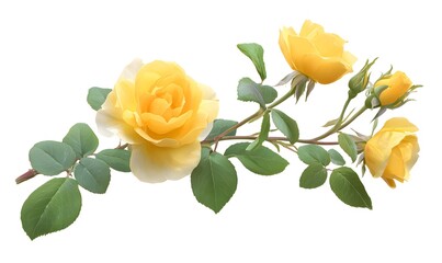 bright yellow rose, generation AI 