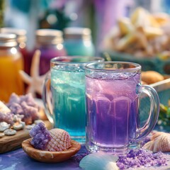 Mermaid themed tea party, generation AI 