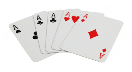 Ace Playing Cards Suits Full Hand Winning Illustration