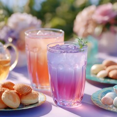 Mermaid themed tea party, generation AI 