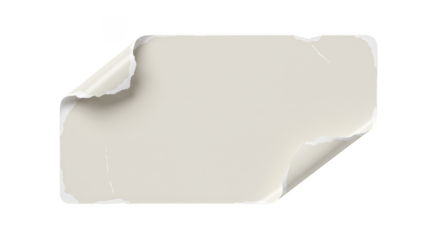 Beige Label Sticker Paper Texture With Torn Edges Isolated