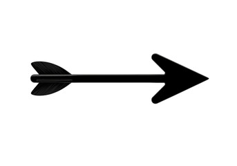 Black Direction Arrow Illustration on Transparent Background Isolated