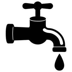faucet with a drop of water