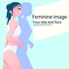 可愛い女性のボデイケアや美容のイメージ