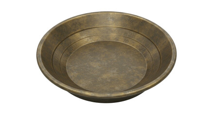 Gold Pan Empty Metal Tool Isolated on PNG Background for Miners