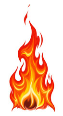 Fiery Flame Illustration Hot Heat Energy Burn Isolated Transparent Background