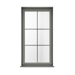 Gray Framed Window Isolated Architecture Transparent Background Pane