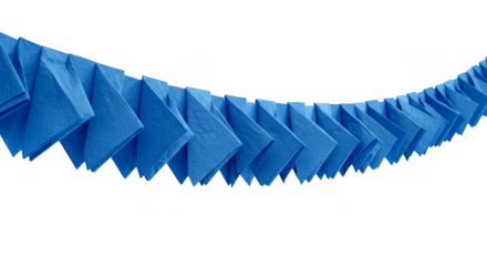 Hanging Blue Triangle Paper Garland Festive Decoration Isolated Background