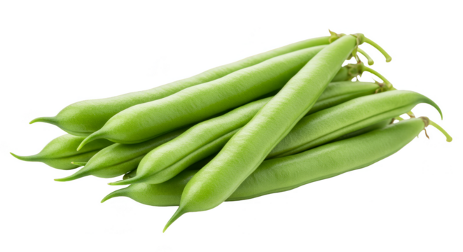 Heap of Fresh Green String Beans Healthy Eating on Transparency