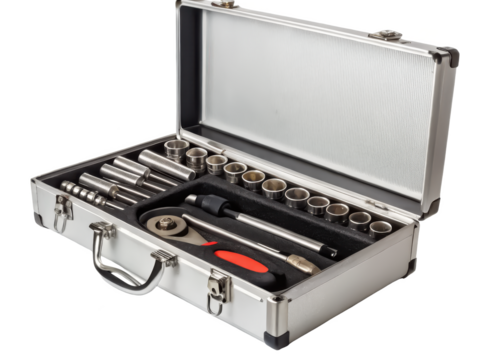 Tool box PNG storage case PNG mechanic tool kit PNG hardware organizer PNG transparent background image
