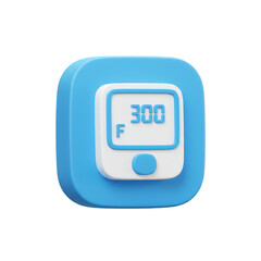 Illustration Blue Temperature Meter Gauge Icon Isolated Transparent