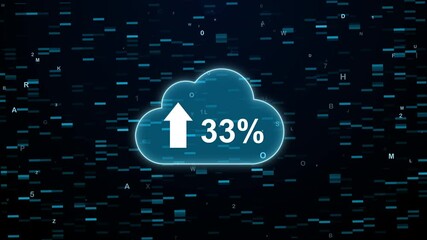 Cloud with growing number over arrows, data processing and digital interface concept - Powered by Adobe