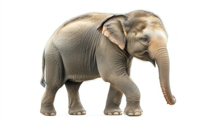 Obraz premium Gentle elephant walking in nature wildlife photography soft eyes and wrinkled skin serene environment close-up view heartwarming concept