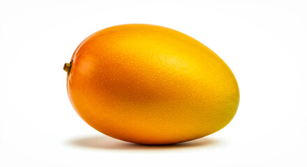 Single Fresh Mango on White Background