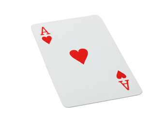 Illustration of Ace of Hearts Playing Card Red and White in Detail
