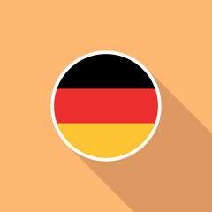 Flag of Germany. German flag icon. Standard color. Circle icon flag. 3d illustration. Computer digital vector illustration.