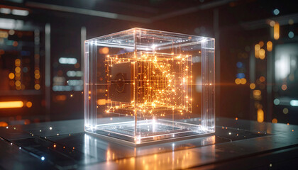 Quantum Lock Encryption Device . Artificial Intelligence concept. Generated Image