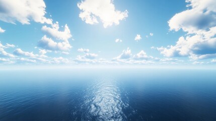 Obraz premium Soothing cloudscape above serene ocean aerial image tranquil environment high-altitude view nature's beauty