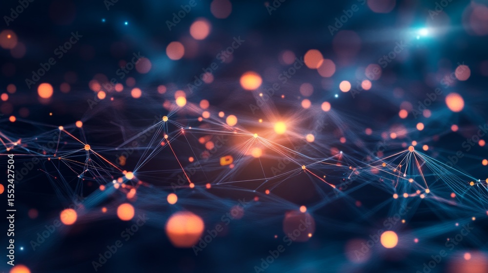 Poster exploring high-tech cyberspace a journey through glowing data streams in a virtual environment