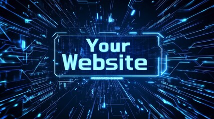 Futuristic high-tech digital display in dark blue and black for enhanced engagement