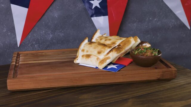 Chile Fiestas Patrias Chilean Flag Anniversary national day pebre glass wine empanadas