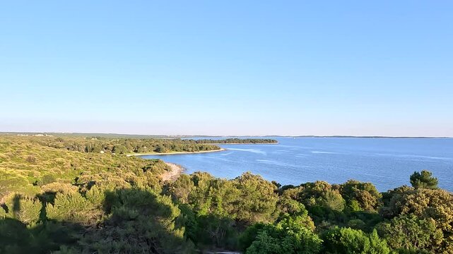 Panoramic view of the Adriatic Sea from the Austro-Hungarian Fortification Forn in Croatia