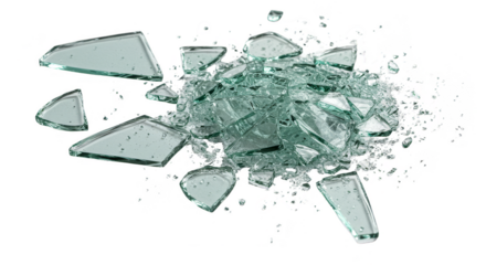 Illustration of Broken Glass Shards Fragments Destruction Transparent PNG