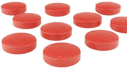 Illustration of Red Pills Medication Tablets in Transparent Background