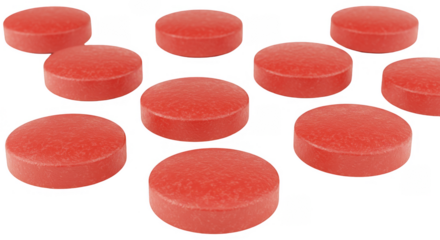 Illustration of Red Pills Medication Tablets in Transparent Background
