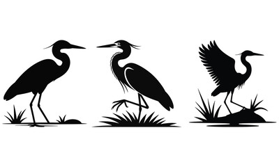 heron silhouette vector