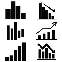 Growing graph icon set.  chart icon.