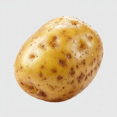Freshly harvested organic potato with earthy texture and golden skin, isolated on light background for food photography