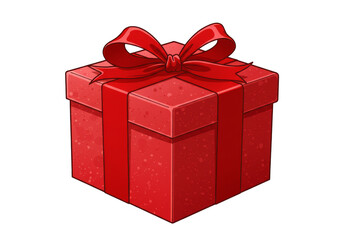 Obraz premium Illustration Of Red Present Box Tied With Ribbon On Transparent Background
