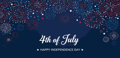Independence Day, USA 4th of July, fireworks background