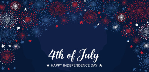 Independence Day, USA 4th of July, fireworks background