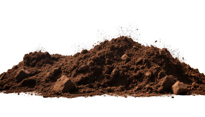 Piles of Soil on Transparent Background

