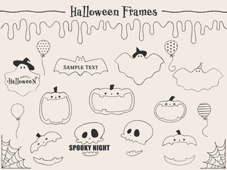 テキストフレームとして使えるハロウィン線画イラストセット © Torico