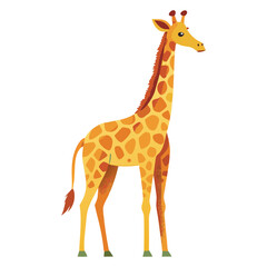 Stylized illustration of a tall giraffe with its characteristic long neck and spotted coat.