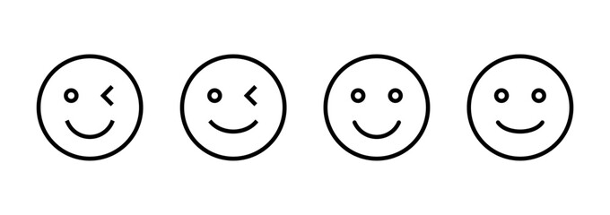 Smile icon logo design. smile emoticon icon. feedback sign and symbol