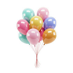 Illustration of Pastel Balloons Celebration with Party Decoration Fun