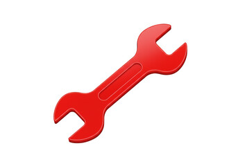 Illustration of Red Wrench Tool for Repair Maintenance on Transparent BG
