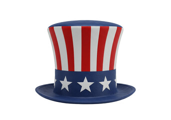 Isolated 3D Render of Patriotic American Flag Hat for Independence Day